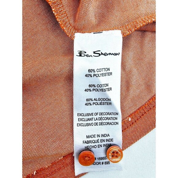 Ben Sherman Size Small Mens Burnt Orange Ebroidered Chest Logo Short Sleeve Polo - Picture 8 of 11